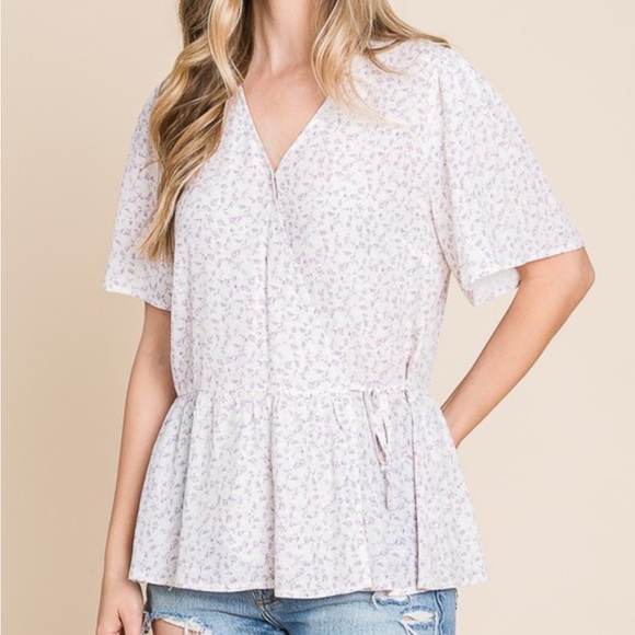 Floral Print Wrap Blouse - Picture 2 of 7